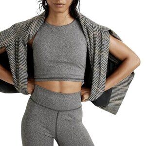 Madewell MWL Form‎ Racerback Crop Top Heathered Charcoal Gray NWT Women's XL